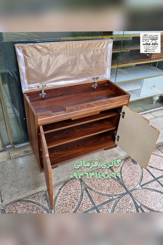 جاکفشی نیمکتی باکس دار نشیمن دار دو درب