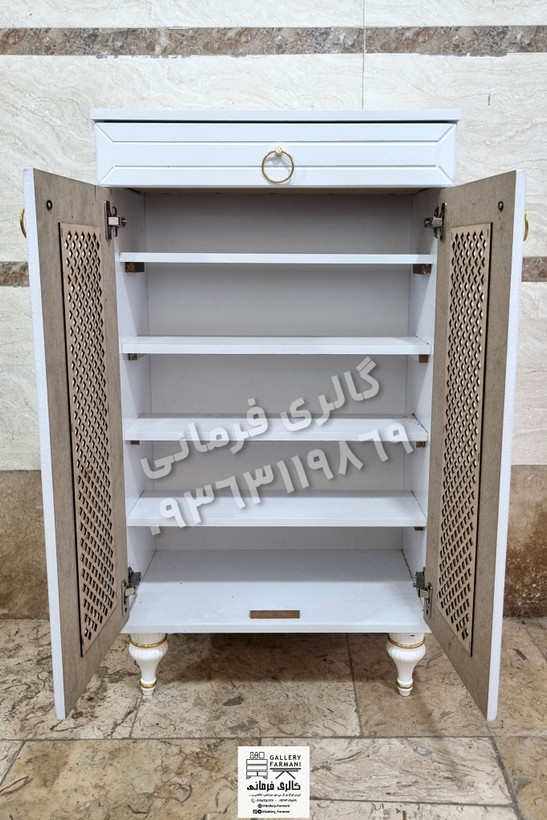 جاکفشی حصیری دو درب کشودار