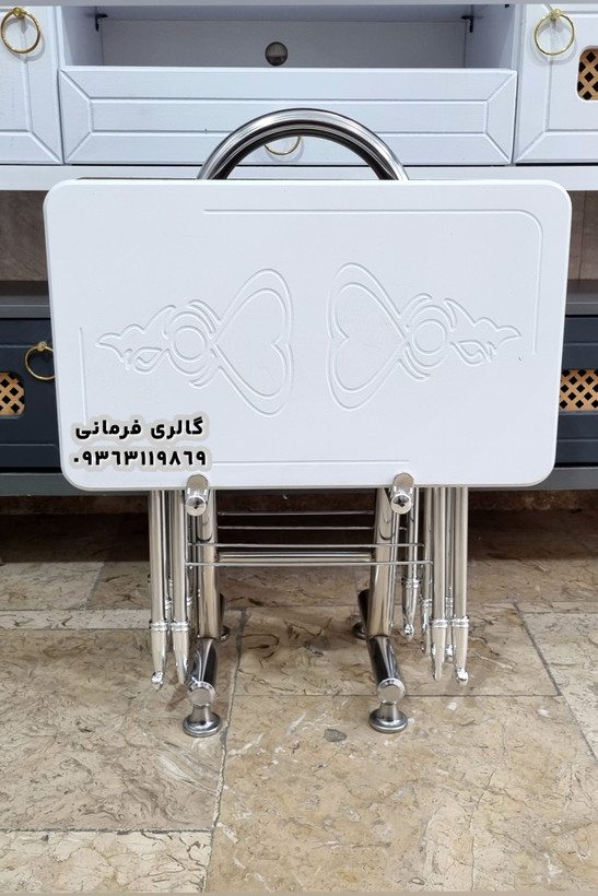 میزعسلی 4 عددی تاشو کمجا پایه فلزی و استند نگهدارنده