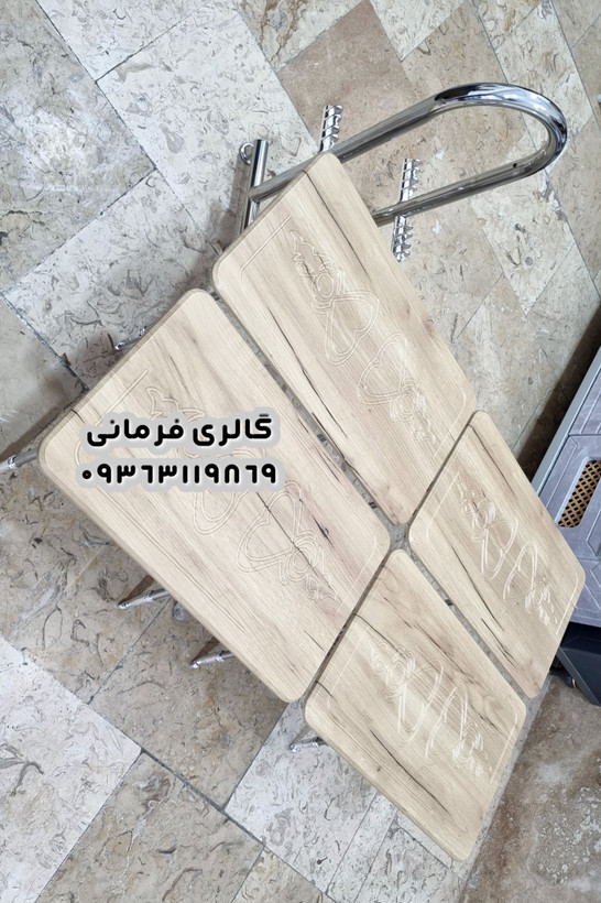 میزعسلی 4 عددی تاشو کمجا پایه فلزی و استند نگهدارنده