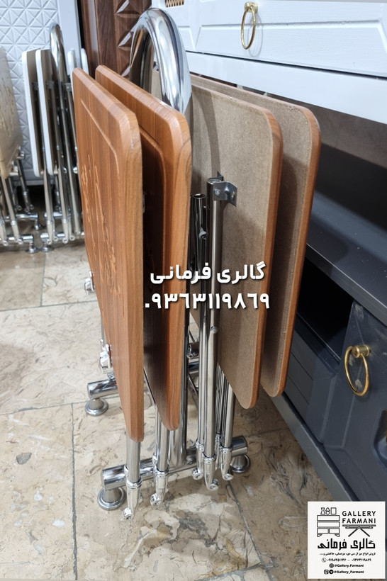 میزعسلی 4 عددی تاشو کمجا پایه فلزی و استند نگهدارنده