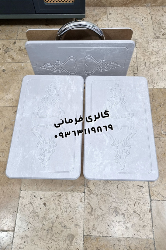 میزعسلی 4 عددی تاشو کمجا پایه فلزی و استند نگهدارنده